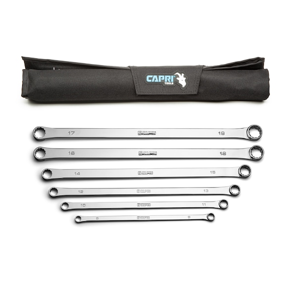 0-Degree Offset Extra-Long Box End Wrench Set, Metric, 6 pcs (8-19 mm)